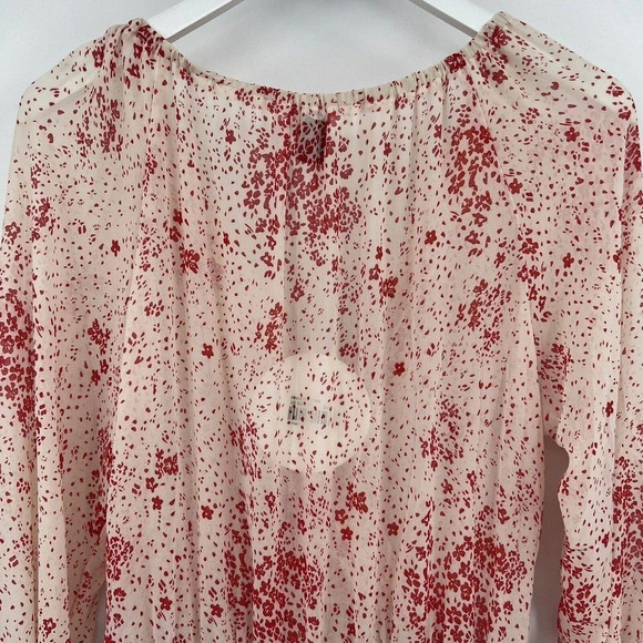 Princess Polly Altona Red Ivory Floral Print Mini Dress Women's Size 6 NWT - Picture 8 of 12